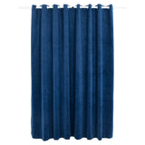 Blackout Curtain with Metal Rings Velvet Dark Blue 290x245 cm - Front View