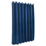 Blackout Curtain with Metal Rings Velvet Dark Blue 290x245 cm - Side View