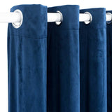Blackout Curtain with Metal Rings Velvet Dark Blue 290x245 cm - Top-Down View