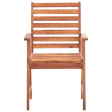 Outdoor Dining Chairs 2 pcs Solid Acacia Wood - Side View