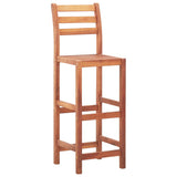 Bar Chairs 2 pcs Solid Acacia Wood - Front View