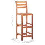 Bar Chairs 2 pcs Solid Acacia Wood - Low Angle