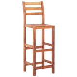 Bar Chairs 4 pcs Solid Acacia Wood - Front View