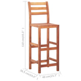 Bar Chairs 4 pcs Solid Acacia Wood - Low Angle