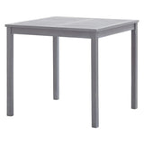 Garden Table Grey 80x80x74 cm Solid Acacia Wood - Front View
