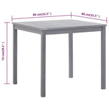 Garden Table Grey 80x80x74 cm Solid Acacia Wood - 45-Degree Angle