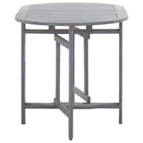 Garden Table Grey 120x70x74 cm Solid Acacia Wood - Top-Down View