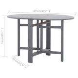 Garden Table Grey 120x70x74 cm Solid Acacia Wood - Low Angle