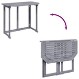 Folding Balcony Table 90x50x74 cm Solid Acacia Wood - Rear View