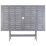 Folding Garden Table 120x70x75 cm Solid Acacia Wood - Rear View