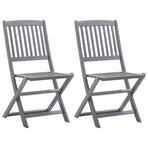 Folding Chairs 2 pcs Solid Acacia Wood