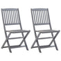 Folding Chairs 2 pcs Solid Acacia Wood