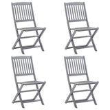 Folding Outdoor Chairs 4 pcs Solid Acacia Wood