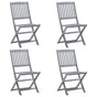 Folding Chairs 4 pcs Solid Acacia Wood