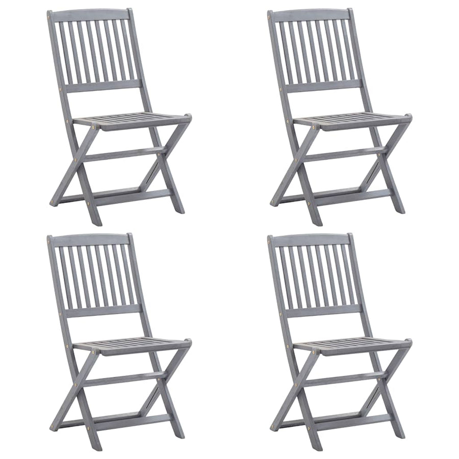 Folding Chairs 4 pcs Solid Acacia Wood