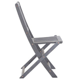 Folding Outdoor Chairs 4 pcs Solid Acacia Wood - Side View