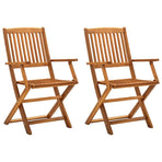 Folding Chairs 2 pcs Solid Acacia Wood
