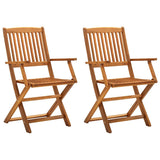 Folding Outdoor Chairs 2 pcs Solid Acacia Wood