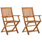 Folding Chairs 2 pcs Solid Acacia Wood