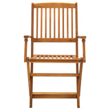 Folding Outdoor Chairs 2 pcs Solid Acacia Wood - Side View