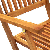 Folding Outdoor Chairs 2 pcs Solid Acacia Wood - Low Angle