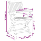 Folding Outdoor Chairs 2 pcs Solid Acacia Wood