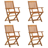 Folding Outdoor Chairs 4 pcs Solid Acacia Wood