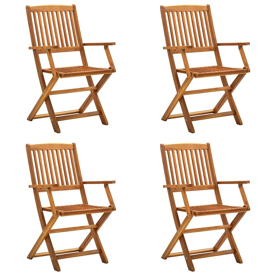 Folding Chairs 4 pcs Solid Acacia Wood