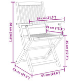 Folding Outdoor Chairs 4 pcs Solid Acacia Wood - Extra Image