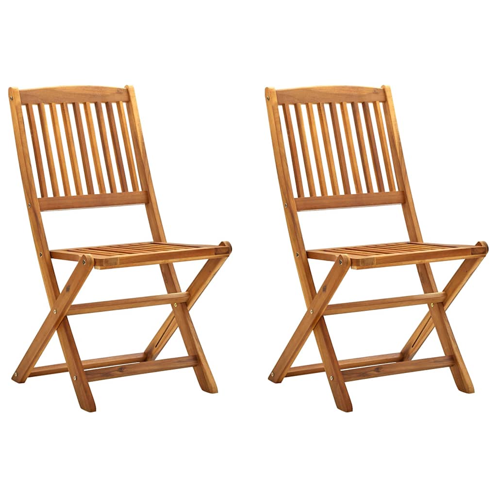 Folding Chairs 2 pcs Solid Acacia Wood