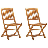 Folding Chairs 2 pcs Solid Acacia Wood