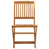 Folding Outdoor Chairs 4 pcs Solid Acacia Wood - Side View