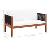 Garden Sofa 2-Seater Solid Acacia Wood - Close-Up Angle