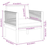 Garden Chairs 2 pcs Solid Acacia Wood - Rear View