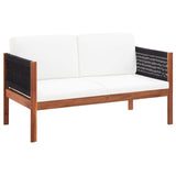 4 Piece Garden Lounge Set Solid Acacia Wood - Front View