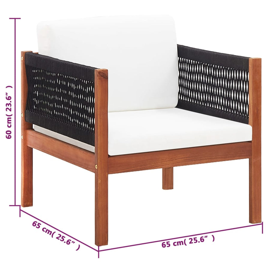 4 Piece Garden Lounge Set Solid Acacia Wood