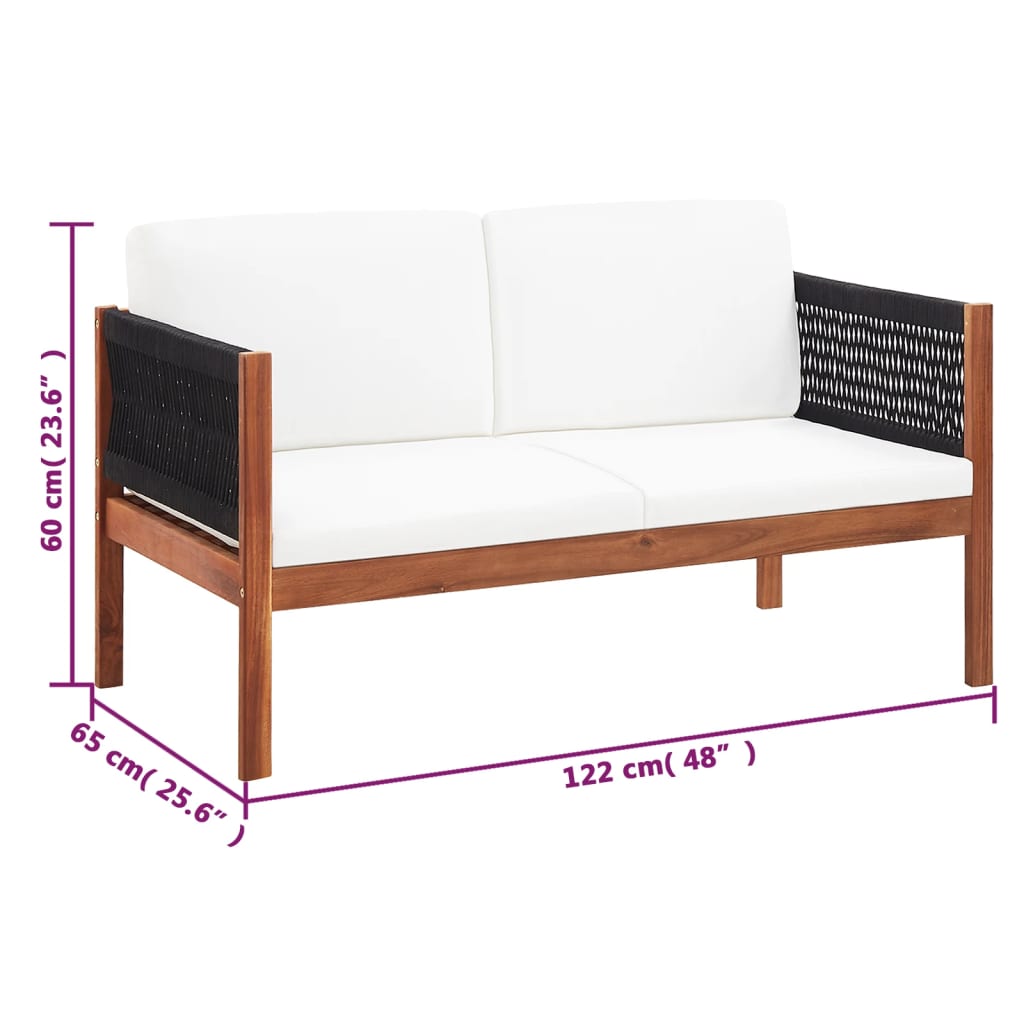 4 Piece Garden Lounge Set Solid Acacia Wood