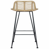 Bar Chairs 2 pcs Natural Rattan