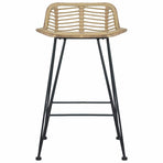 Bar Chairs 2 pcs Natural Rattan