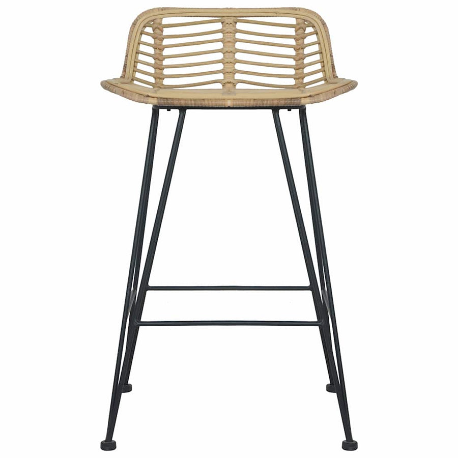 Bar Chairs 2 pcs Natural Rattan
