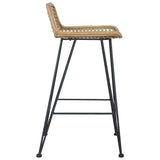 Bar Chairs 2 pcs Natural Rattan - Top-Down View