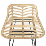 Bar Chairs 2 pcs Natural Rattan - Rear View