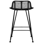 Bar Chairs 2 pcs Black Rattan