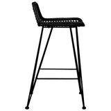 Bar Chairs 2 pcs Black Rattan - Top-Down View