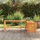 Garden Corner Bench with Planter 117x117x40 cm Solid Acacia Wood - Side View