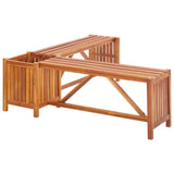 Garden Corner Bench with Planter 117x117x40 cm Solid Acacia Wood - 45-Degree Angle