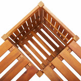 Garden Corner Bench with Planter 117x117x40 cm Solid Acacia Wood - Close-Up Angle
