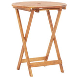 Folding Garden Table 60x75 cm Solid Acacia Wood - Front View