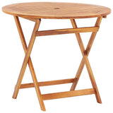 Folding Garden Table 90x75 cm Solid Acacia Wood - Front View