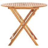 Folding Garden Table 90x75 cm Solid Acacia Wood - Top-Down View